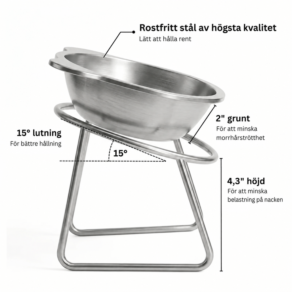 Vovena™ Ergonomisk 15° Matskål